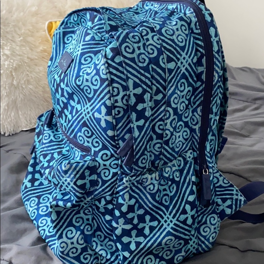 Blue mosaic tile Vera Bradley campus back pack